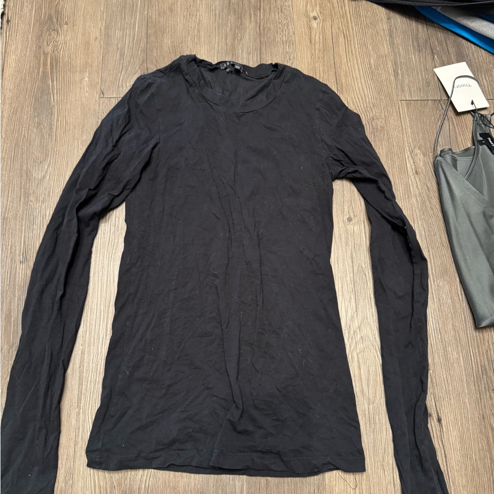 Theory Black Long Sleeve Top